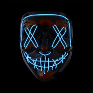 Masque D'halloween Purge Led-Masque De Costume Contr&ocirc;lable Pour Halloween,Carnaval Et Carnaval Comme Costume Et Habillement Pour Homme Et Femme (Choix De Couleur).[J176] - Neuf