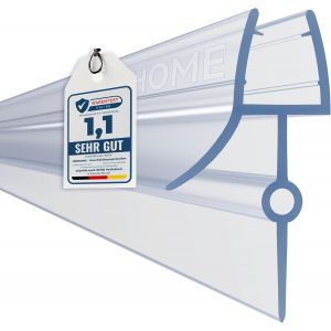 Joint d'étanchéité en caoutchouc/plastique pour bas de porte de douche en verre arrondie/droite de 4-6 mm d'épaisseur-écart entre surface et porte de 16 à 22 mm. - Neuf