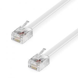 0,5M Câble Téléphonique Rj11 Câble Modulaire 6P4C Câble Western Rj11-Rj11 Prise Câble Plat Prise Téléphonique Modem Routeur Fax Isdn Dsl Vdsl Internet Blanc[CAB9160342] - Neuf