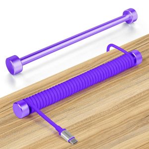 TIANYI-Coutume Cable USB C Spiralé Barre fixe, Enrouleur en alliage d'aluminium pour Câble de Clavier Gamer, Tige Décorative pour Clavier de Jeu Mécanique, Surface anodisée, Pour câbles d'aviateur, P - Neuf