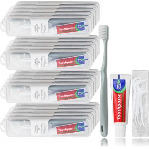 Lot De 10 Dentifrices Avec Brosse À Dents,5 Cure-Dents,Étui,Emballage Individuel,Convient Pour La Maison Et Les Voyages - Neuf