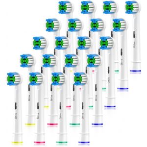 Kalanka-Brossette De Rechange Compatible Avec Braun Oral-B Brosse &Agrave; Dents Electriques (20 Blanc, 20 Unit&eacute; (Lot De 1)) - Neuf