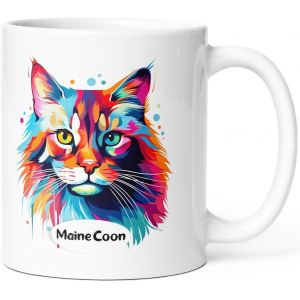 Eryi-Mug Chat Maine Coon Tasse Message Humour Drôle Race Animaux. Idée Cadeau Original Et Beau Ami Homme Femme Enfant Collègue Pour Anniversaire Noël. Céramique 325ml - Neuf
