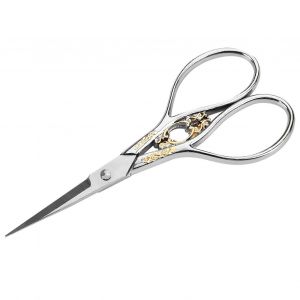 1pc En Acier Inoxydable Tailleur Ciseaux Ménage Bricolage Couture Accessoires (Argent Avec Motif Or) - Neuf
