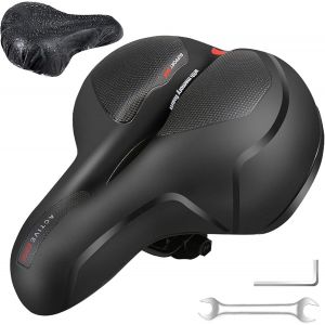 Selle De Vélo,Étanche Selle Vtt,Selle De Ergonomique Avec Boule D'amortisseur À Double Ressort,Avec Bande Réfléchissante Arrière,Pour Bicyclette Vtt Bicyclette Vélo De Route.[E141] - Neuf