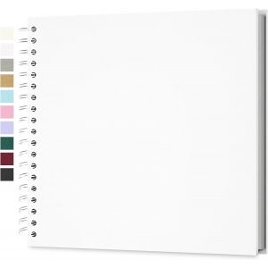 Album Photo Scrapbooking DIY 25,5x25,5 cm Papier Kraft Rigide avec 20 Feuilles,Livre de Souvenirs Photographiques pour Familles et Mariages,Blanc - Neuf