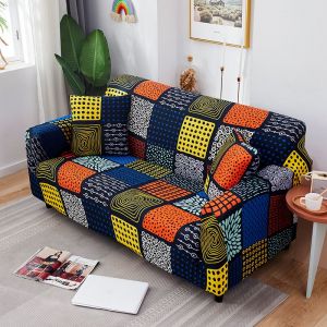 Étirer la housse du Canapé Imprimé Canapé Housses de Fauteuil de Housses pour les Coussins du Canapé Canapés Élastique Universel Meubles Protecteur avec 2 Taies d'oreiller, Anti-Dérapant - Neuf