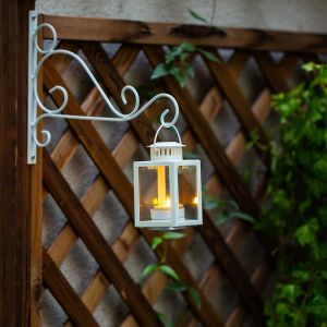 KALANKA-2 Pièces Support Panier Suspendu Blanc, 30cm Longueur Supports Suspension Murale Crochets, Support Plantes Suspendues, Crochets Jardin, Support Extérieur pour Suspendre Lanternes Plantes - Neuf