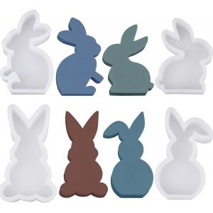 Kalanka-Lot De 4 Moules En Silicone En Forme De Lapin De P&acirc;ques - 3d - Pour Pl&acirc;tre, Cire De Soja - Artisanat-Kalanka - Neuf