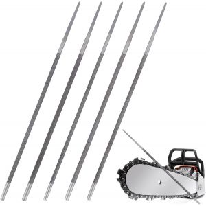 MEVRONISSHOP-Lot de 5 limes rondes pour tron&ccedil;onneuse, tron&ccedil;onneuse, tondeuse, aff&ucirc;tage 4,0 mm, 4,5 mm, 4,8 mm, 5,0 mm et 5,5 mm, pour aff&ucirc;tage manuel des cha&icirc;nes de tron&ccedil;onneuse - Neuf