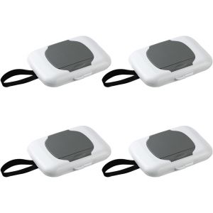Kalanka-Bo&icirc;te De Lingettes Humides 4 Pi&egrave;ces, Distributeur De Lingettes Humides, Dispositif D'&eacute;tanch&eacute;it&eacute; Portable Pour Lingettes Humides, Adapt&eacute;e Aux Poussettes Et Aux Voitures. - Neuf