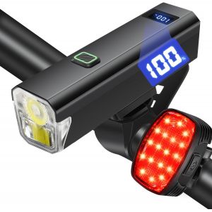 Blazeflux-Darkbeam 6000lm Lampe Velo Usb-C Rechargeable, Super Lumineuse Pour Nuit, 12 Modes Etanche Pour Route, Vtt, Cyclisme - Neuf