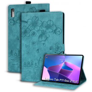 NAERYUT-Coque Lenovo Tab P11 (2Nd Gen) 11.5 Pouces 2022 Tb350Fu/Tb350Xu Pu Cuir Cover Tablette Housse De Protection Porte-Crayons Portefeuille Tablet Étui Lenovo Tab P11 (2Nd Gen) 11.5"-Vert Clair - Neuf