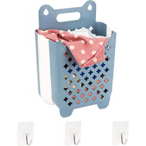 Panier de Douche Bleu - Support Auto Adh&eacute;sif - Etagere Murale en Plastique - Rangement Jouets - Shampoing - Accessoires - &Eacute;tag&egrave;re Salle de Bain a Suspendre Sans Percer - Neuf