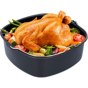 Baril &Agrave; G&acirc;teau Carr&eacute;, 22 Cm Moule &Agrave; G&acirc;teau Air Fryer Plat De Cuisson Friteuse Pain Panier De Cuisson Pizza Plate Grill Pot Mat Pour Hd9925/Hd9860/Hd9905/01 - Neuf