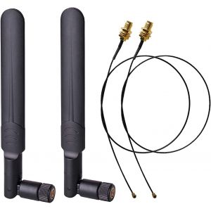 SUBZONAL-2x8dBi 2.4/5/5.8GHz Double Bande WiFi RP-SMA Antenne + 2xU.FL/IPEX vers RP SMA Femelle Pigtail Câble pour Mini Carte PCIe Routeurs sans Fil PC Répéteur Bureau FPV UAV Drone P-S4 Construire - Neuf