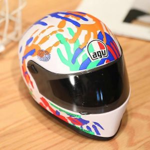 Ours en peluche drole en forme de moto avec casque, veste, vetements, poupees en peluche, oreiller doux, cadeau pour enfants et garcons - Neuf