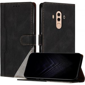 Kal-Étui Pour Huawei Mate 10 Pro, Housse En Cuir Pu Avec [Protection Antichoc Tpu] [Fonction Support] [Porte-Cartes ] Antichoc Magnétique Coque Pour Huawei Mate 10 Pro - Noir - Neuf