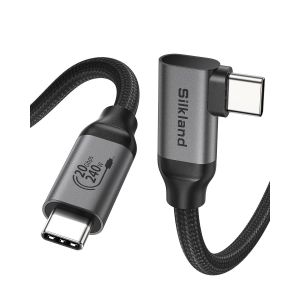 Eryi-Câble Usb C 3.2 Gen2×2 Coudé 3m, 20gbps Transfert Données, Usbc Vers Usbc 90 Degrés, Pd3.1 240w Charge Rapide, Câble Vidéo 5k/4k@60hz Pour Macbook Pro, Ipad Pro, Ssd, Iphone 16/15, Moniteur - Neuf