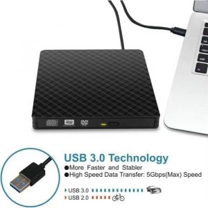 Slim USB 3.0 externe DVD RW Graveur de CD Lecteur Graveur Lecteur Lecteur pour PC portable @adp711 - Neuf