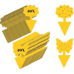 ChenQuanSarl-Lot De 80 Autocollants Jaunes, Pi&egrave;ges &Agrave; Mouches Fongiques, Panneau Jaune, Pi&egrave;ge &Agrave; Insectes Pour Plantes D'Int&eacute;rieur, Pi&egrave;ge &Agrave; Insectes, Pi&egrave;ge &Agrave; Mouches &Agrave; Fruits Pour La Cuisine, Pi&egrave;ge &Agrave; - Neuf