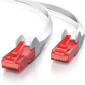 Csl10M Câble Réseau Cat 6 Plat Rj45 Câble Lan Gigabit Ethernet 1Gbps - Revêtement En Pvc 10/100 /1000 Mbits Câble De Patch 250Mhz - Utp Pimf - Compatible Avec Les Cat.5, Ca[CAB9164555] - Neuf