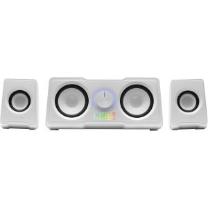 Ms22W, Haut-Parleurs Gaming Compacts 2.2, Rgb Flow, Subwoofer + 4 Haut-Parleurs Actifs, Son Dsp 35W, Blanc - Neuf