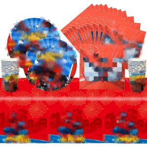 Sjzg-Ensemble De Vaisselle Jetable Pour Anniversaire D'enfant - 41 Pièces - Décoration D'anniversaire - Avec Assiettes En Carton, Nappe En Papier, Serviettes, Gobelets, Décoration D'anniversaire - Neuf