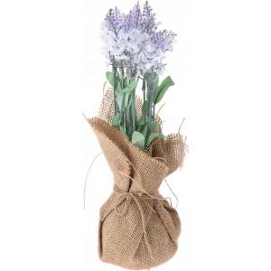 Mm_unverified_brand - Fleurs Artificielles Dans Un Pot En Toile De Jute, 26 Cm - Neuf