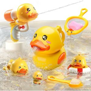 KAL-Jouet De Bain Bébé, Jouet Bebe 1 An, 8 Pièces Animaux Jouets Flottants, Jeu D'Eau Jouet De Piscine,Jouets De Douche Pour Garcon Fille - Canard - Neuf