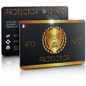 KALANKA-Carte Anti RFID/NFC, Protège Toutes Vos Cartes Bancaires des Hackers, Fini Les Etuis et Pochettes, Carte Anti Piratage, Protege Passeport/Carte Bleue sans Contact, 1 Suffit - Neuf