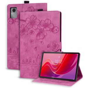 Coque pour Lenovo Tab M11 11 Pouces 2024 (TB330) Housse ?tui de Protection avec Support Fonction, ?tui &iquest;&iquest; Rabat avec Porte-Pencil pour Lenovo Tab M11 Rose Rouge - Neuf