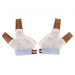 1 Paire De Protege-Doigts Anti-Succion Pour Bebe, En Silicone, Respirant, Avec Trous, 2 Doigts, Bleu, Taille M (10 A 18 Mois) - Neuf