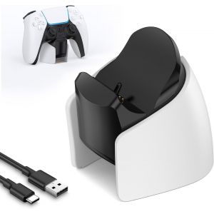 Lkljij-Station De Charge Pour Manette Ps5, Station De Charge Usb Rapide Pour Manette Ps5 Dualsense Edge, Station De Charge Pour Manette Ps5 Edge Avec Indicateur De Charge Et Câble De Charge - Neuf
