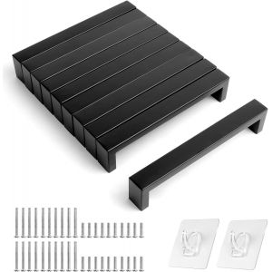 10 Pièces Poignee De Meuble Cuisine, Poignées D'Armoire En Acier Inoxydable, Poignée Porte Pour Placards Avec Vis Pour Tiroir Placard Porte Coulissante Armoires De Cuisine (Entraxe[LAV1330] - Neuf