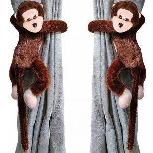 Pack De 2 Mignon Embrasses De Rideaux Pour La Chambre Des Enfants, Peluche Singe Crochets De Rideau, Rideau De Boucle, De La Fenêtre De Décor, Des Accessoires, Des Embrasses De Rideaux - Neuf