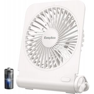 KALANKA-Mini Ventilateur de Table 4000mAh Rechargeable 16H Ventilateur Portable Silencieux Ventilateur de Batterie USB-C 4 Vitesses Puissant Ventilateur Pliable Détachable pour Bureau Voyage-Noir - Neuf