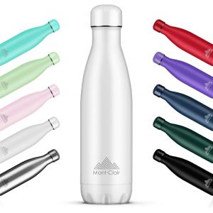 L'o Gourde Isotherme Bouteille Isotherme Sans Bpa Gourde Inox 1l, 24h Froid & 12h Chaud Bouteille D'eau En Acier - 1l, Blanc[Que9270131] - Neuf