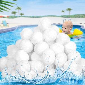 Balle Filtrante Piscine,1300g Boule Filtrante Pompe Piscine Remplace 45kg Sable de Filtration, Pool Filter Ball avec Filet à Linge,Filtration Piscine pour Systèmes de Filtration - Neuf