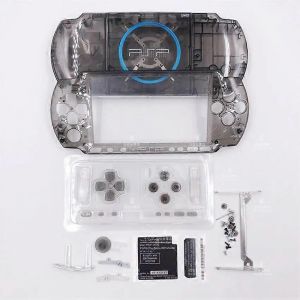 Coque De Remplacement Complete Pour Console De Jeu Psp 3000/3004, Crystal Colors, Avec Kit De Boutons - Neuf