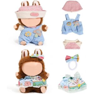 KALANKA-(2 Pack) Vêtements de Poupée pour Labubu (pour Debout/Assise 17/15cm Poupée)(Non Poupée)- Vêtements Accessoires Habiller pour Chiffres Inclus Vêtements Jupe et Chapeau pour Filles et Femm - Neuf