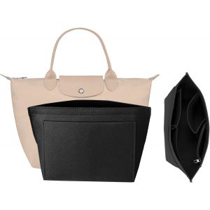 RFCBC-Organisateur de Sac en Feutre Organiseur de sac à main pour sac Le pliage Femme Organiseur de sac Rangement pour Sac Longchamp (Noir, S) - Neuf