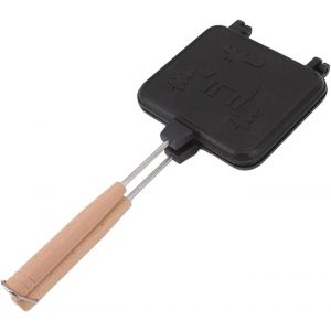 Kalanka-Poêle À Frire Double Face, Gaufrier, Croque Monsieur À Gaz, Poêle Antiadhésive Pour Le Petit-Déjeuner Avec Poignée Amovible, Pour Les Toasts, Le Petit-Déjeuner À L'intérieur, À L'extérieur - Neuf