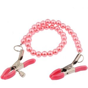 Kalanka-1 Pi&egrave;ce Pinces &Agrave; T&eacute;tons Avec Cha&icirc;ne, Pinces &Agrave; T&eacute;tons &Agrave; Pression R&eacute;glables Pour Femmes Et Hommes, Rose - Neuf