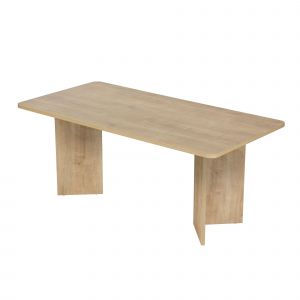 Table &agrave; manger en bois "Linza" 180 x 90 x 75 cm - Ch&ecirc;ne &agrave; miel - Neuf