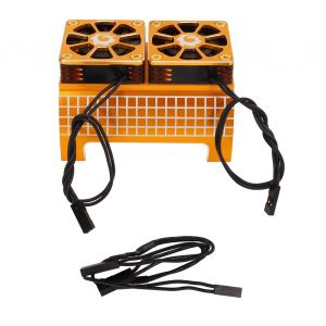 Moteur RC, double ventilateur de refroidissement, dissipateur thermique en alliage d'aluminium, 5 a 7,4 V, accessoires RC 1/5 pour Traxxas, dore - Neuf