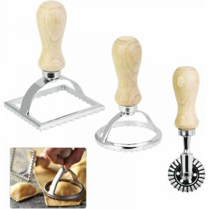 3 Piece Ravioli Knife Set Stainless Steel Ravioli Knife Set Different Ravioli Moulds Material Construction / Masonry / Mould Tools - Neuf