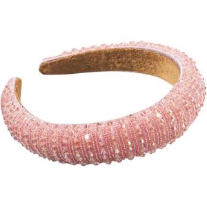 Cristal Strass Collier De Bandeaux Femmes Bejeweled De Larges Bandeaux De Cheveux Accessoires Bling Bandeaux Accessoires De Cheveux Pour Mariage Mariée Fête D'anniversaire¿Couleur Rose¿ - Neuf