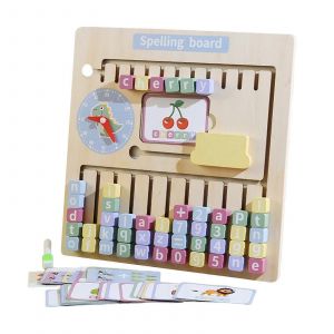 Jeu D'orthographe En Bois Avec Tableau De Math&eacute;matiques Et Alphabet, Aides P&eacute;dagogiques Pour L'apprentissage Des Nombres - Neuf