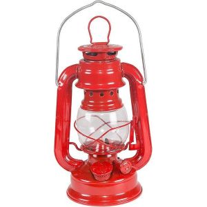 Petite Lanterne Tempête Rouge Vif De 20 Cm ¿ Style Classique Pour L'intérieur Et L'extérieur, Mèche Réglable, Design Portable - Neuf
